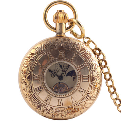 复古机械学生纯铜男女项链怀表