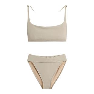 walkingChic泰国三点式比基尼分体泳衣女性感沙色显瘦小胸聚拢
