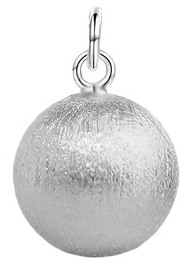 银项链女999纯圆珠幸运磨砂长款