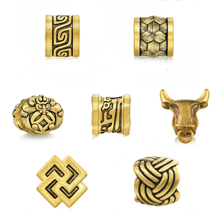 诺诗珠宝足金刺青转运珠手链黄金雷云纹锁甲纹情侣手串手工炫黑金