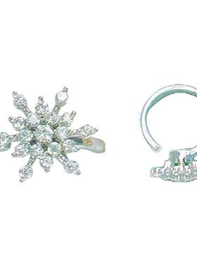 会转的雪花网红同款戒指时尚女