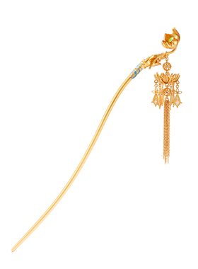 佛手莲花鎏金银发簪花丝镂空