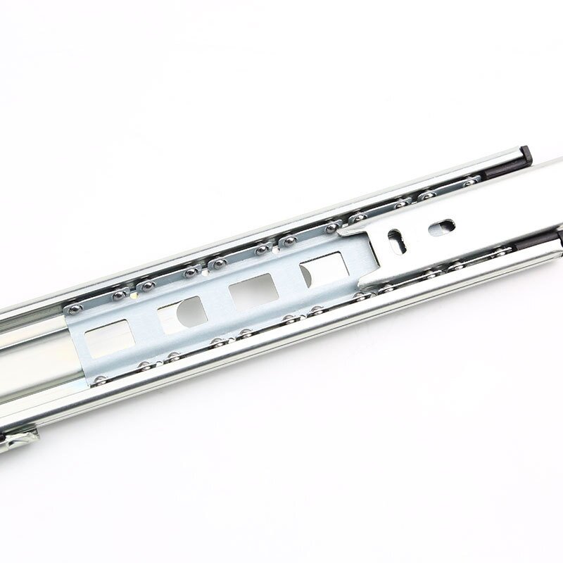 51宽工业重型滑轨三节自锁滑道承重机柜房车衣柜导轨加厚抽 屉轨