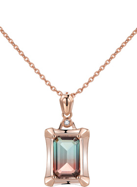 钻石纯银项链轻奢小众女幻彩饰品