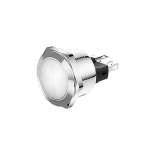 22mm金属启动自复位带环形灯按钮开关6v12v24v220v防水不锈钢