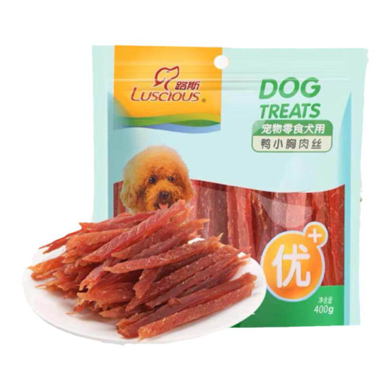 路斯400g狗零食泰迪幼犬鸭胸肉条