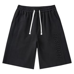 伟臣潮流大码男式夏季休闲短裤胖子加肥加大立体字母压花肥佬中裤