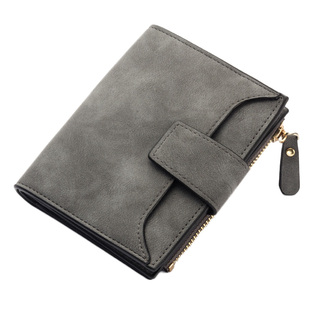 baellerry新款时尚女士短款钱包韩版简约拉链多功能搭扣磨砂钱夹