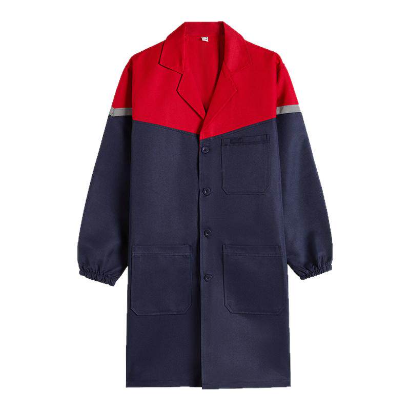 长大褂工作服男装拼色保洁服外套女劳保服反光款春秋罩衣松紧袖口