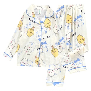 chiikawa女童睡衣春秋薄款长袖可爱风卡通2025新款儿童家居服套装