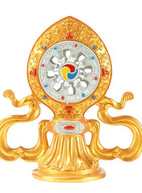 闯隆摩尼宝金轮摆件七珍宝装饰品