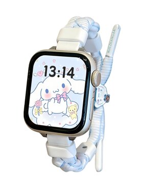 适用苹果iwatch卡通编织手绳表带