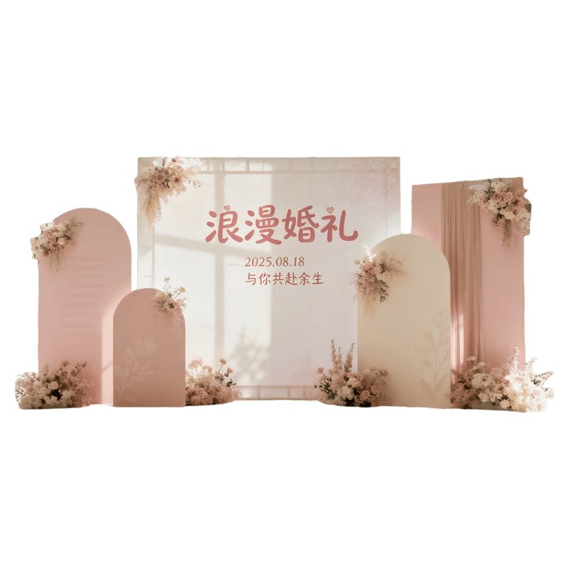 韩系简约婚礼订婚氛围布置场景