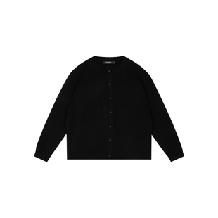 Oneup秋冬慵懒风羊毛男士针织开衫休闲百搭高级圆领长袖毛衣外套