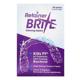 美国进口登士柏Retainer Brite隐形牙套清洁片泡腾片清洁颗粒96片