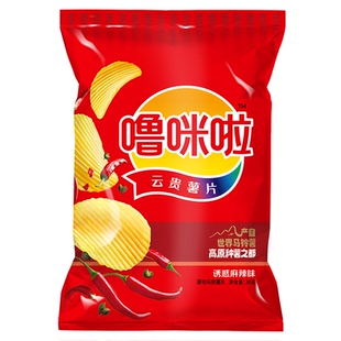 噜咪啦云贵特产薯片原切鲜切香脆马铃薯片 30g*1袋麻辣经典薯片