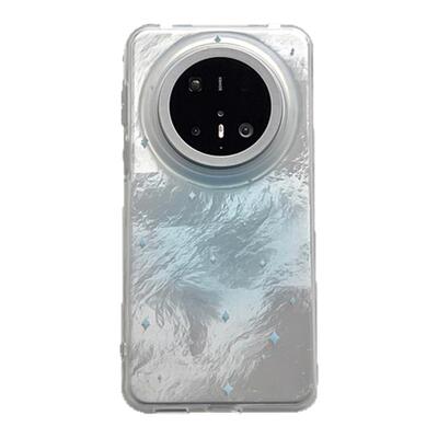 适用华为小众锡银晕染蓝手机壳