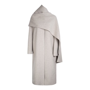 LYNEE【巴黎行程】黑标系列 羊驼毛混纺 简约披肩式双面呢大衣