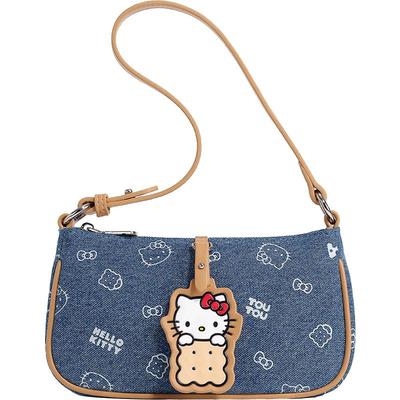 TOUTOUhellokitty三丽鸥凯蒂猫夏天丹宁牛仔法棍腋下包斜挎小包包