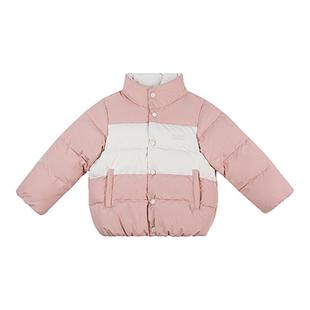 【换季甄选】bonbon et bonbon羽绒服女童冬日温暖立领拼色羽绒服