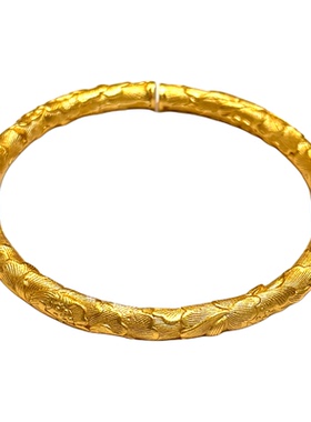 燕归国色牡丹足银描金重工手镯女