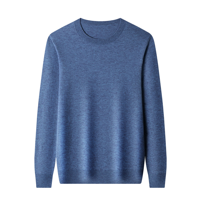 上海春竹100%山羊绒衫男2025春秋薄款圆领毛衣中年休闲针织打底衫