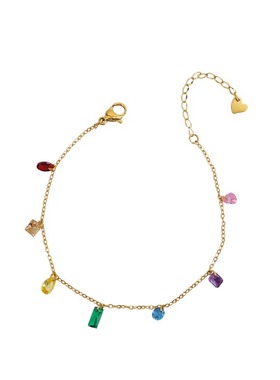 18k镀金彩色钻宝石手链