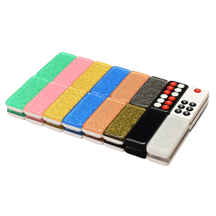 御圣牌九透彩牌九牌骨牌水晶质感家用手搓天九牌九小号排九牌道具