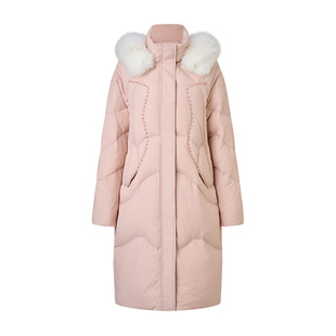 MAXRIENY松绒系穿搭狐狸毛皮草羽绒服25冬款过膝长款鹅绒保暖外套