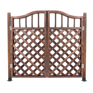 花园栅栏门庭院门围栏篱笆门室外防腐木门户外家用实木院子双开门