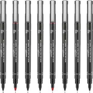 日本UNI三菱铅笔针管笔勾线笔美术用小学生儿童绘画黑色笔PIN-200防泼水漫画绘图设计家手绘画画描边笔