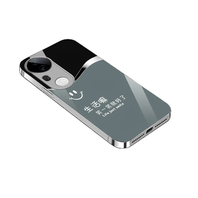 适用适用s20pro励志笑一笑玻璃壳