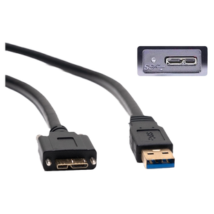 高速工业相机连接线机器人视觉USB3.0转micro-B数据线高柔拖链传输连接线带螺丝适用于Basler/海康/AVT/IDS
