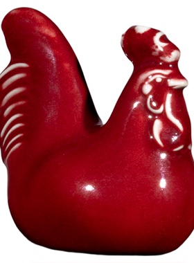 钧瓷陶瓷公鸡摆件工位情绪稳定器