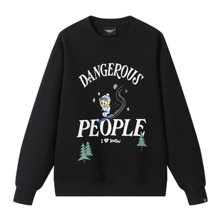 Dangerouspeople薛之谦dsp童趣滑雪小D圆领卫衣重磅潮牌情侣上衣