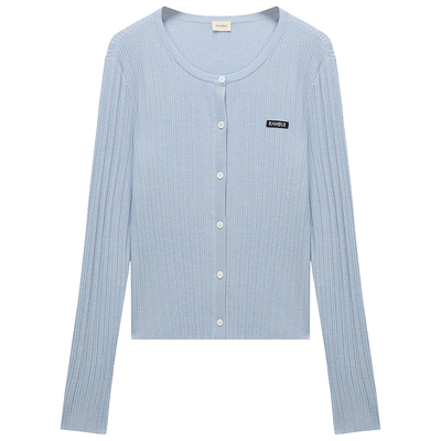 OCHIRLY欧时力羊毛坑条针织外套