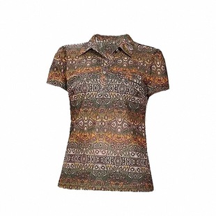 洋气质女装妈妈短袖仿古花t恤弹力速干中年妈妈夏装台湾网纱小衫