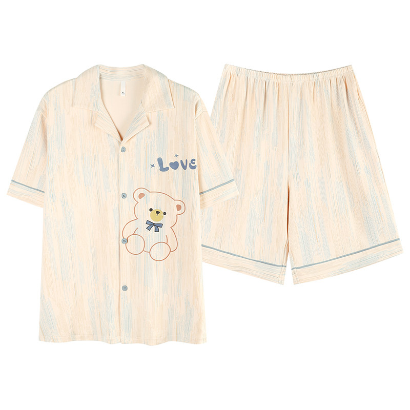 睡衣男士夏季纯棉短袖短裤套装薄睡衣/家居服套装