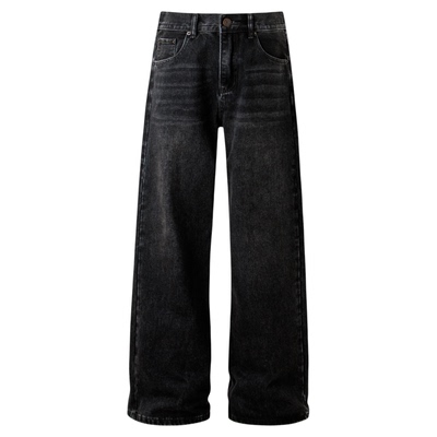 INKNOTS水洗黑色直筒牛仔裤