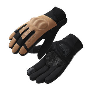 冬季保暖骑行手套男软壳防护加绒抗寒防风防摔触屏摩托车机车手套