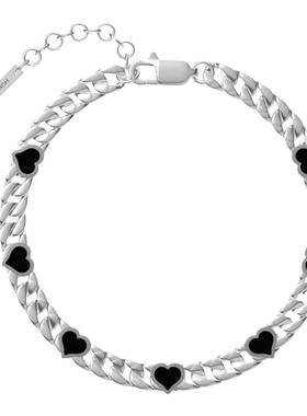 HUMIDCAVE黄铜中性爱心宝石项链