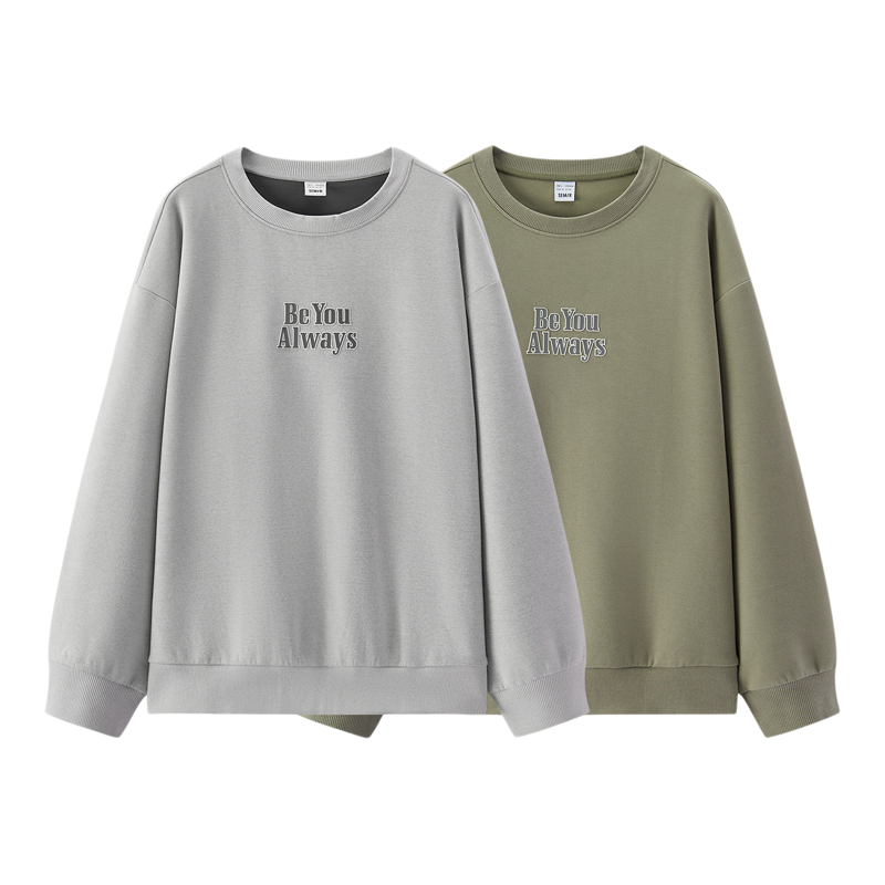 森马秋装宽松简约休闲圆领卫衣男