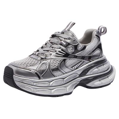 骆驼女鞋【银月】情侣厚底运动鞋增高老爹鞋