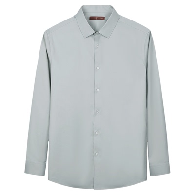 才子男装长袖衬衫男士2025春季新款修身打底内搭商务正装纯色衬衣