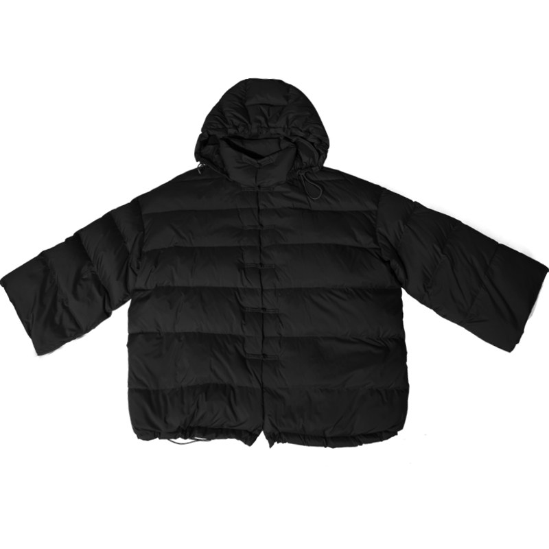 小众江南范轻熟风国潮黑色羽绒服