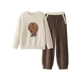 蕉内绒绒520Home男士保暖半边绒家居服套装加厚冬季男款睡衣新款