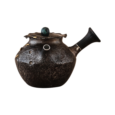 纯银时代梅花纯银手工侧把泡茶壶