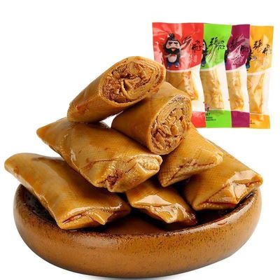 张飞豆卷香菇四川特产小吃五香豆皮卷小包装休闲小零食品麻辣辣味
