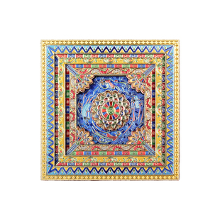 敦煌飞天藻井木质铝箔冰箱贴亮灯多层立体磁吸博物馆文创伴手礼物