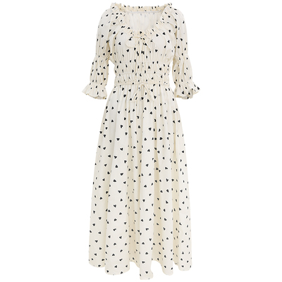 sincethen一字肩仙女裙法式长裙